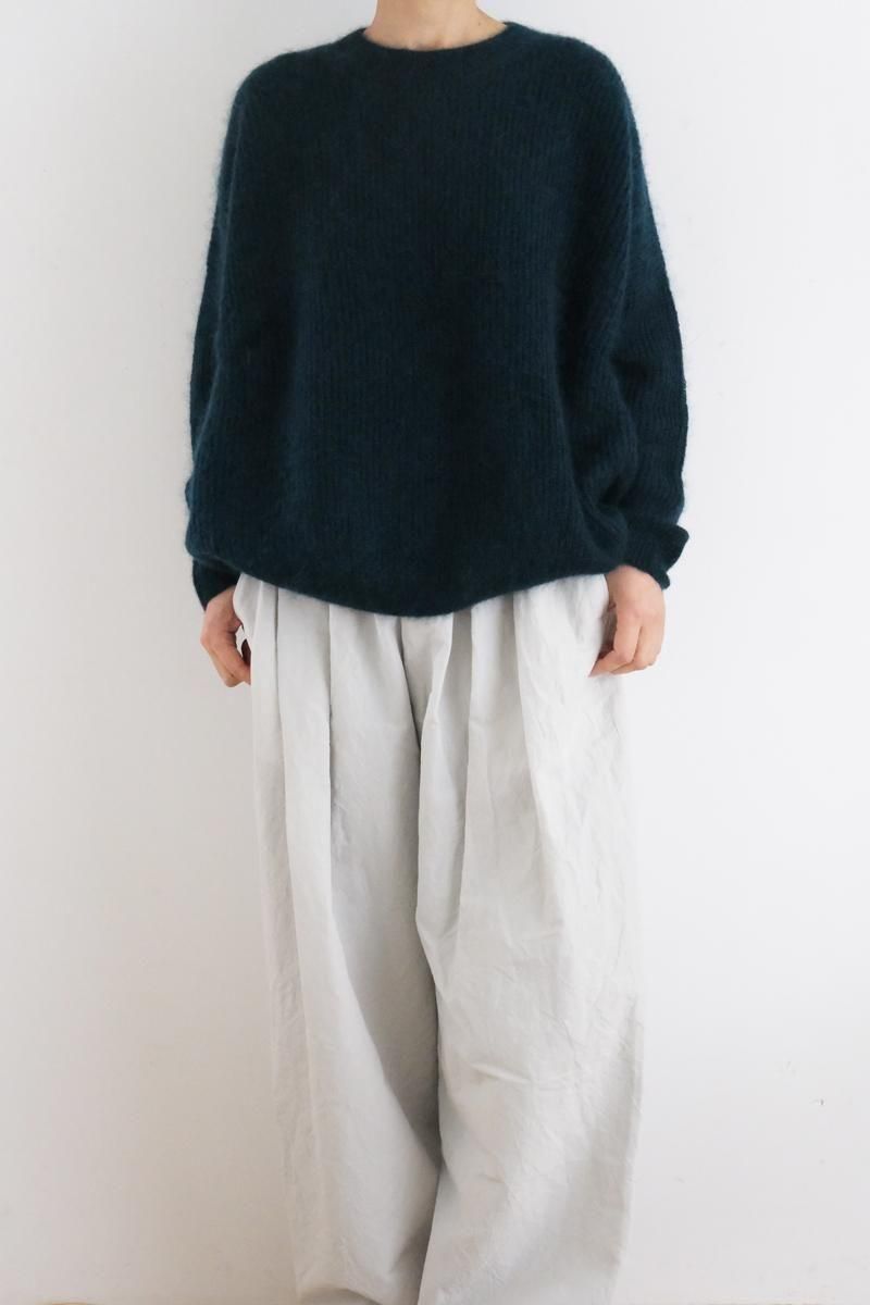 Silk mohair Big sweaterdark green