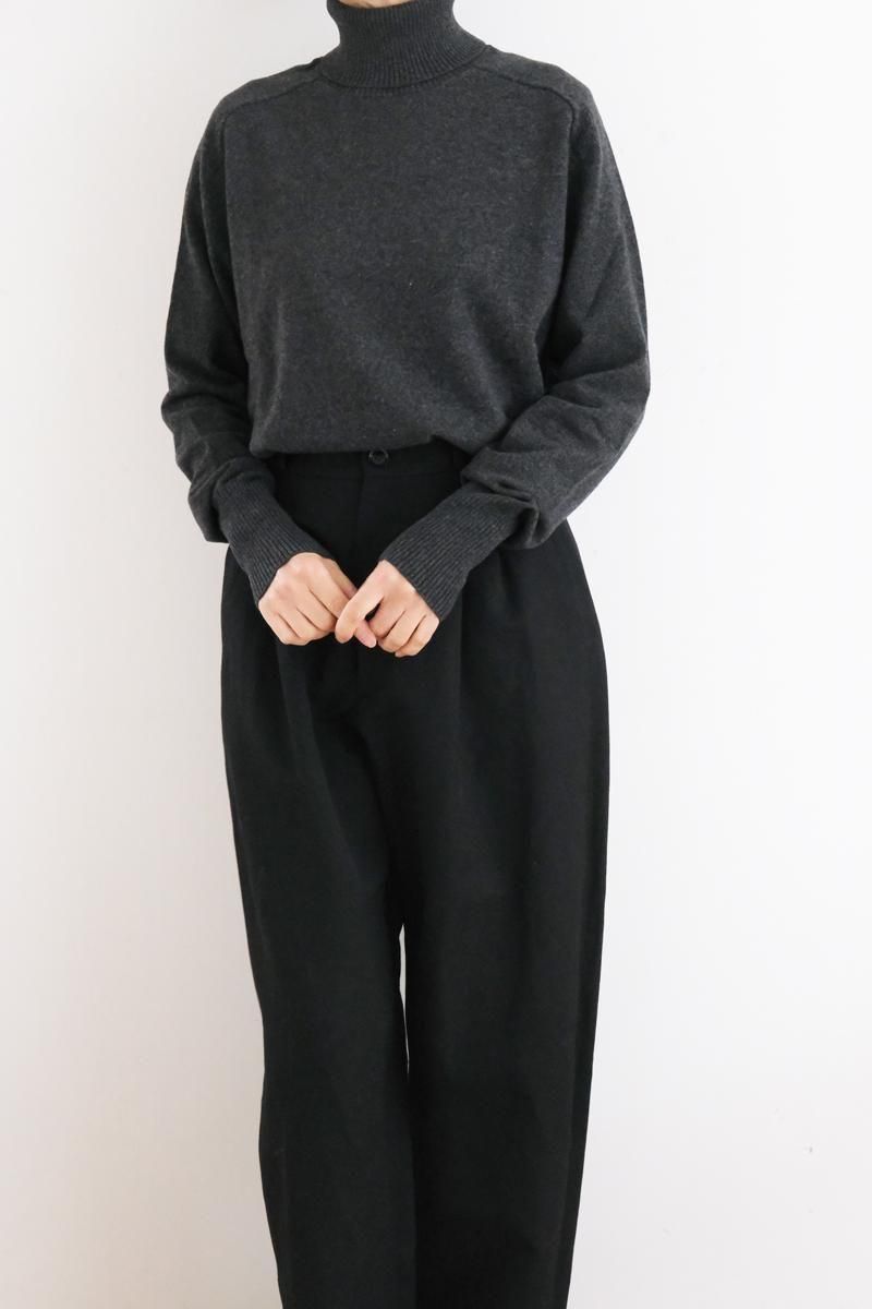 Villain Turtle sweater 12G  3dark gray