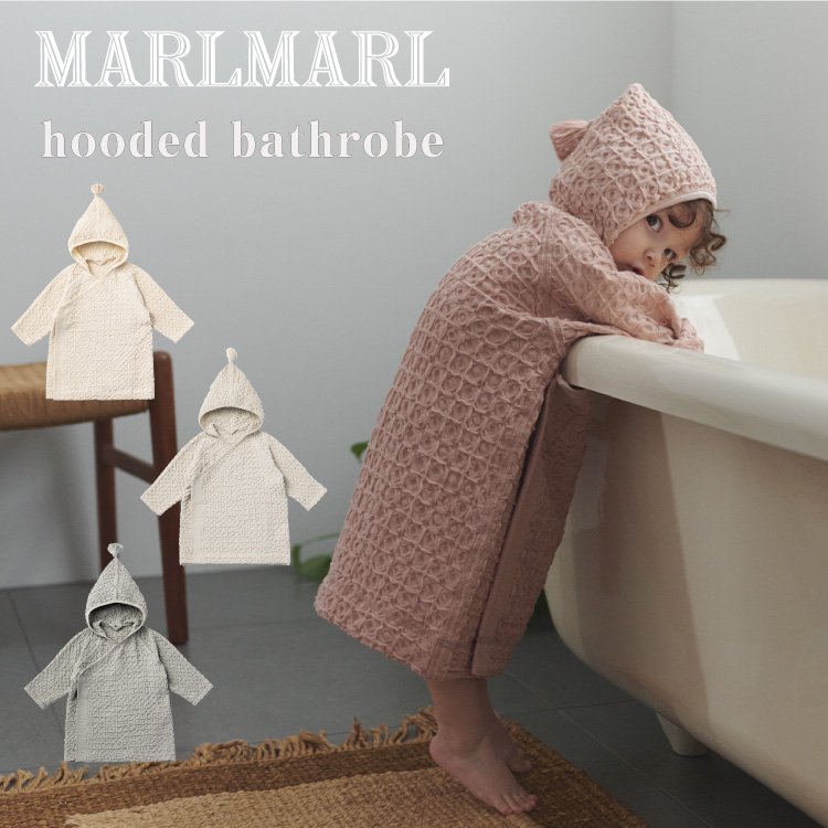 ޡޡ Х ˥å  աǥåɥХ ադ ٥ӡ ˤλ λ лˤ  ե MARLMARL hooded bathrobe 2022AW