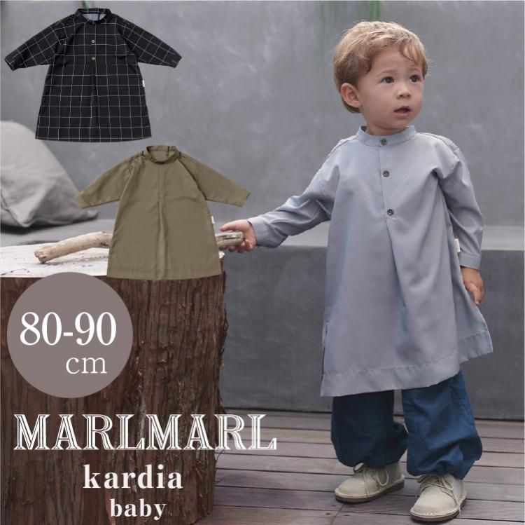 マールマール エプロン カルディア MARLMARL kardia お食事エプロン 長袖 ドレス 撥水 ベビー服 スタイ ビブ 男の子 女の子  出産祝い ギフト 2022AW 80cm 90cm baby