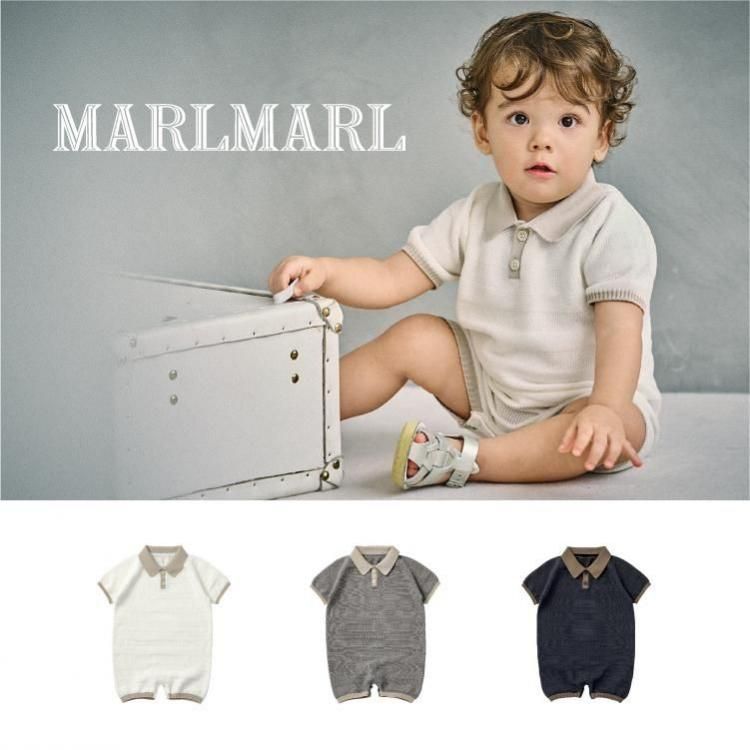 ޡޡ ˥åȥݥѡ knit polo rompers MARLMARL ˤλ λ ѡ ٥ӡ лˤ л 70-80 ץ쥼 100 2025SS