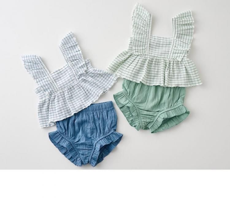 水着 ベビー 女の子 フリルチェック セパレート水着 ベビー