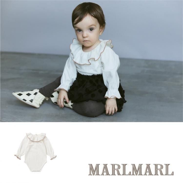 2025AWMARL MARL ޡޡ ܥǥĥԥ󥿥åե bodysuits pintuck frill ܥǥ  ٥ӡ 100%
