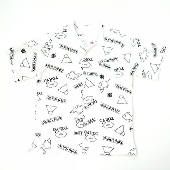 Kiss,tokyo キストウキョウ 和柄 アロハシャツ KISS SHORT SLEEVE BLACK – Alohablossom