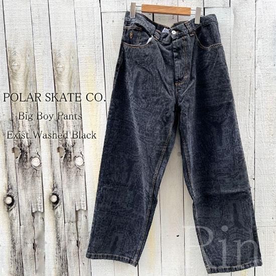 POLAR SKATE CO. BIG BOY PANTS EXIST WASHED BLACK POLAR SKATE CO. BIG BOY PANTS EXIST WASHED BLACK