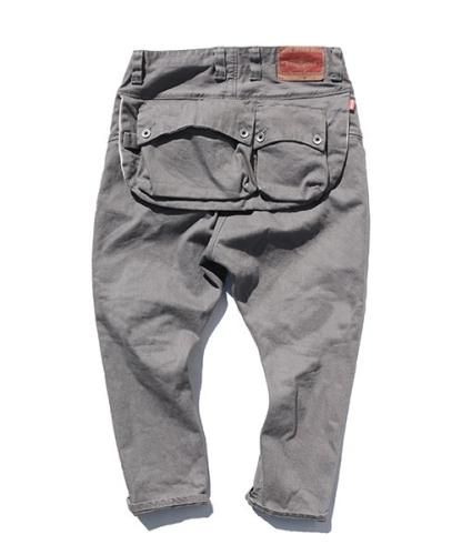 Natal Design G55 Sarouel Flap Denim Pants -GRAY-