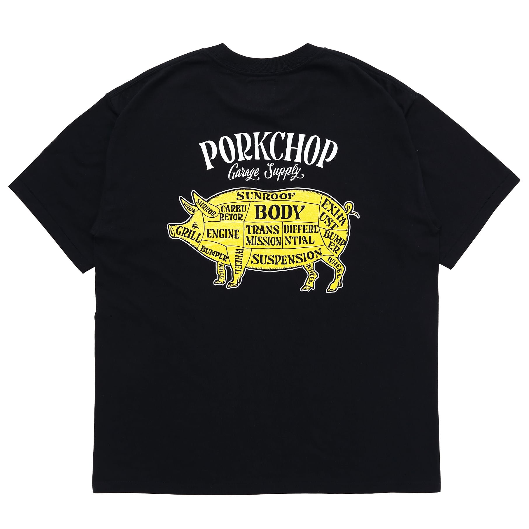 PORK BACK TEE/BLACK×WHYL ポークチョップ - Tシャツ/カットソー(半袖