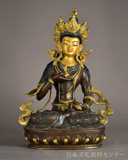金銅加彩の金剛手菩薩 仏像　チベット　ネパール 日本文化資料センター