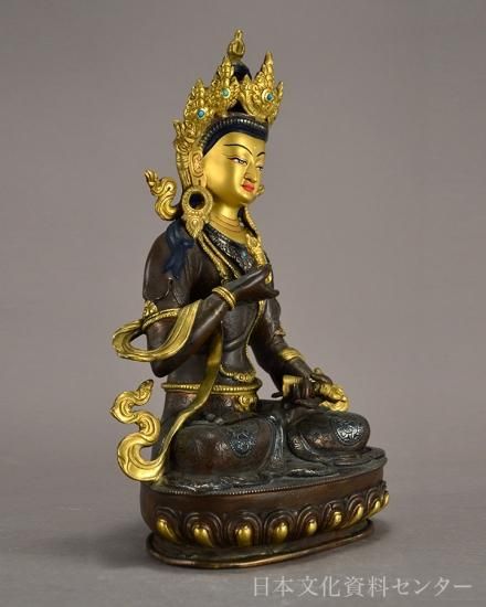 金銅加彩の金剛手菩薩 仏像 チベット ネパール 日本文化資料センター