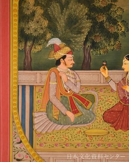 インド細密画の最高峰 シャンカラの肉筆画（額入り） 日本文化