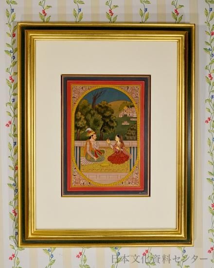インド細密画の最高峰 シャンカラの肉筆画(額入り) 日本文化 インド細密画の最高峰 シャンカラの肉筆画(額入り) 日本文化