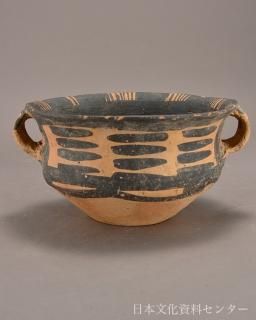 アンダーソン土器 彩陶双耳壷 中国 唐物 彩陶網紋 古玩 本時代