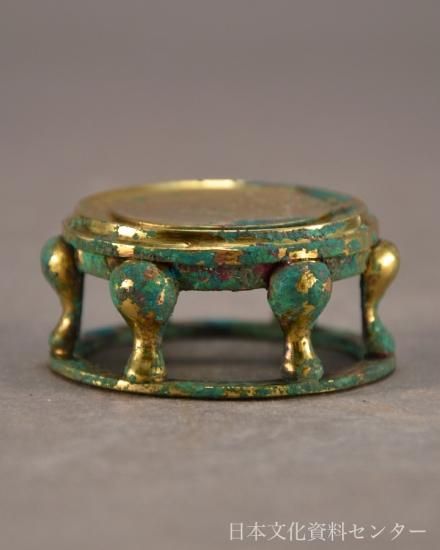 旧蔵、田舎入手、精銅、鎏金爬獣杯 旧蔵、田舎入手、精銅、鎏金爬獣杯
