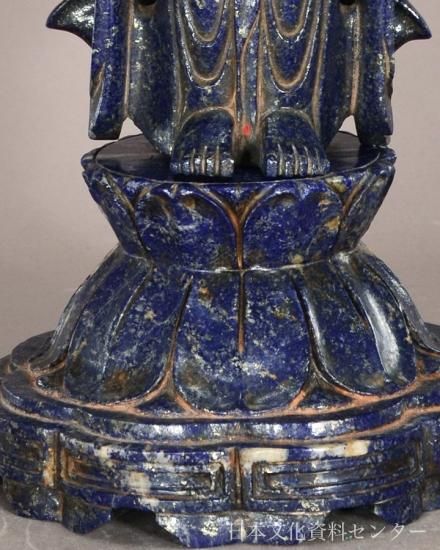 3.青金観音菩薩 伝統工芸蒔絵 風水 開運画 ラピスラズリ 原石 観音様