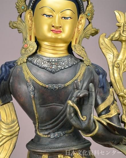 金銅銀錯の文殊菩薩(チベット密教) 金銅銀錯の文殊菩薩(チベット密教)