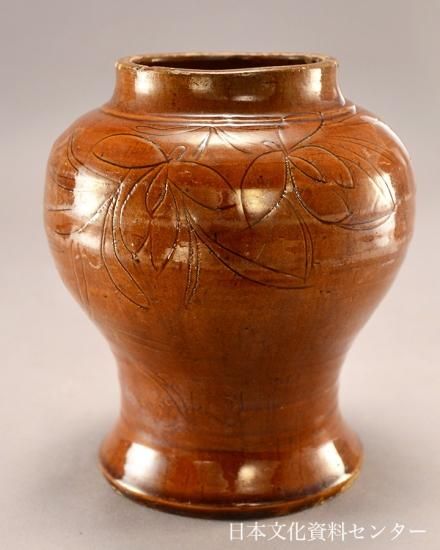褐釉刻花束腰壺(南宋＝金)株式会社日本文化資料センター