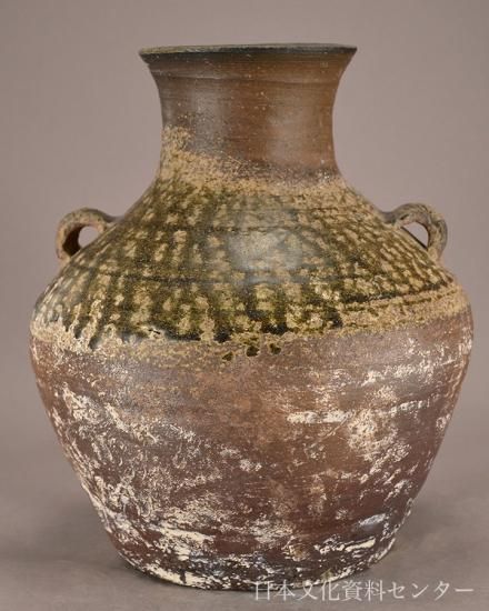 灰釉双耳壺(漢代) 灰釉双耳壺(漢代)