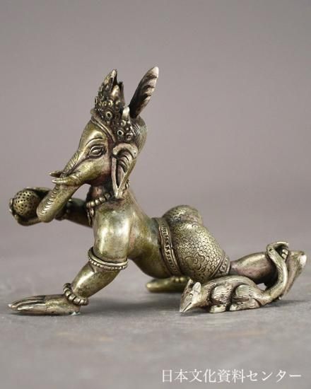 骨董　アンティーク　聖天像　ガネーシャ 送料無料 ガネーシャ像 ブラス製 ヒンドゥー 神様像 (1点物)大聖