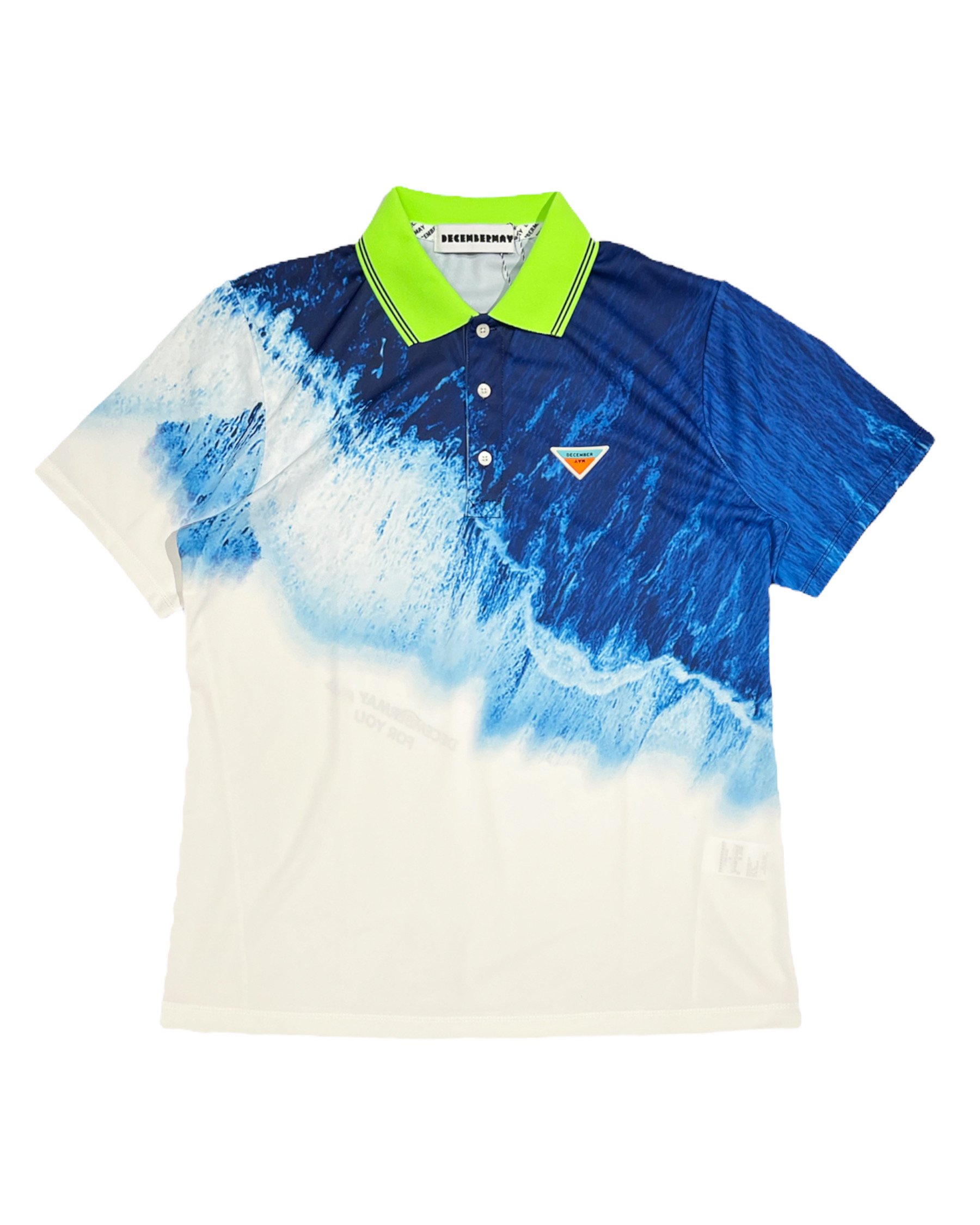 Coastline print non sleeve polo / MAN