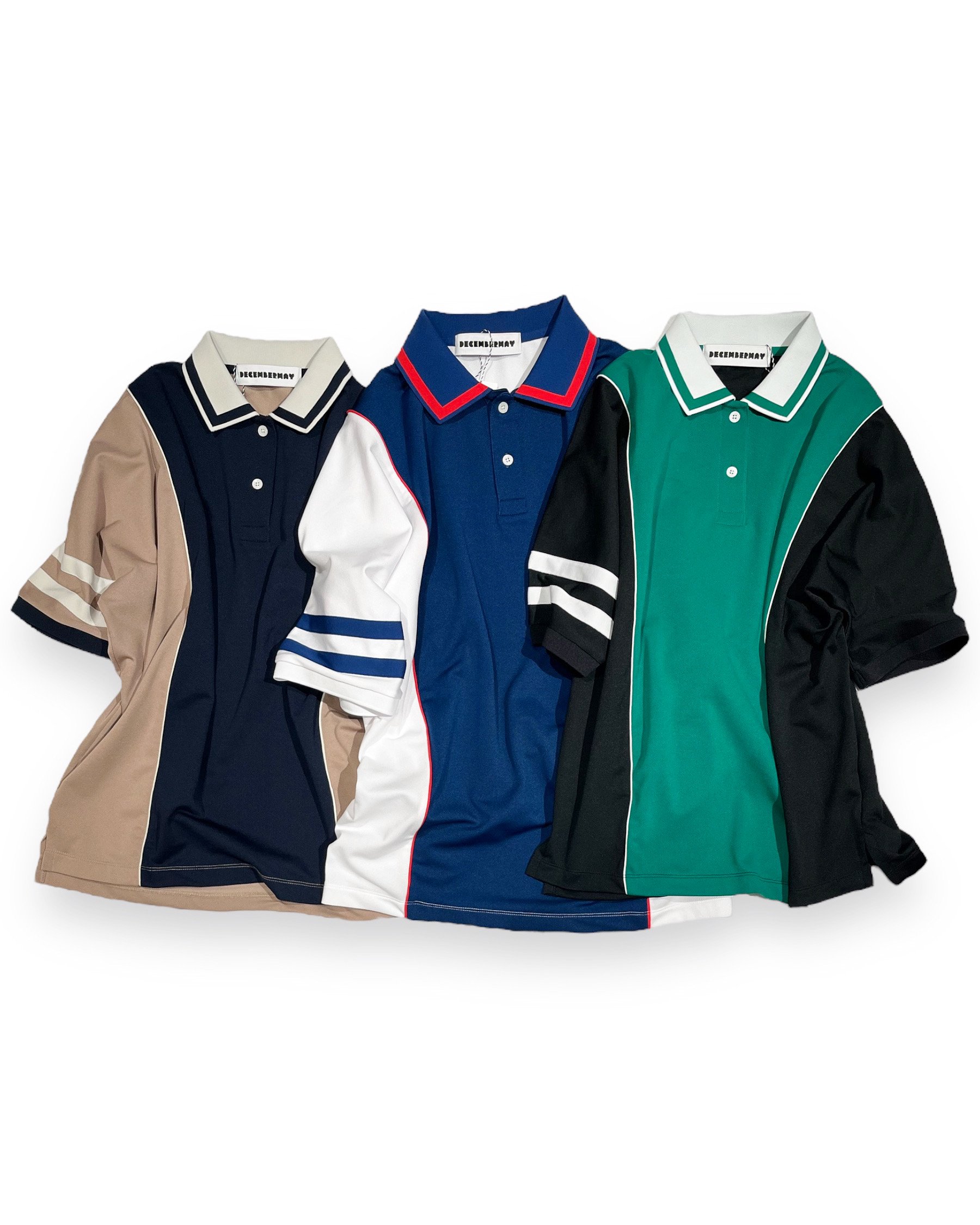 Bicolor Dolman sleeve polo / MAN