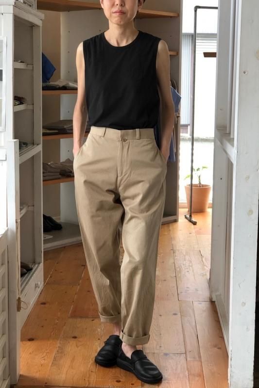 【下げ札あり】YAECA ワイドチノパンツ  TUCK TAPERED