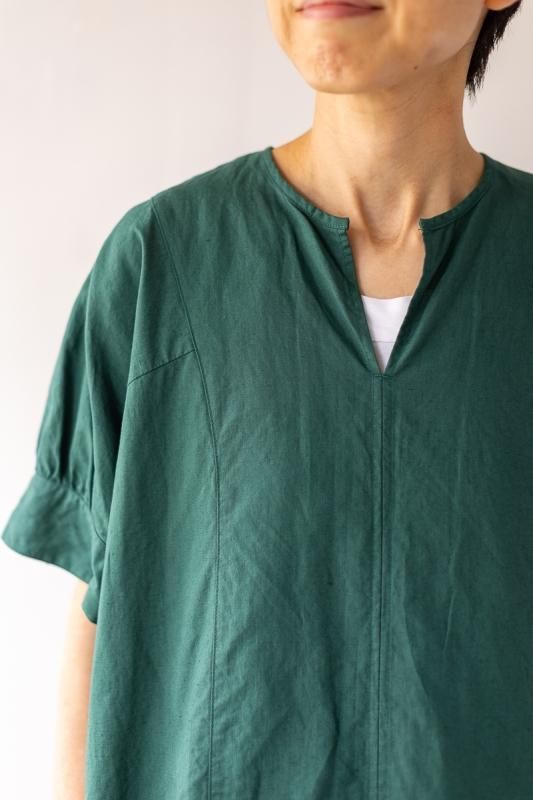 【9/30削除】 homspun コットンリネン パフスリーブワンピース homspun コットンリネンマット パフスリーブワンピース - SUSCON