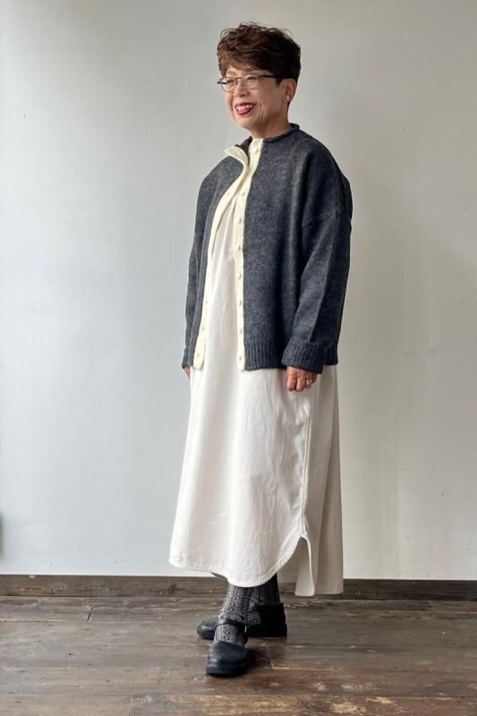 homspun ロービング前立て配色カーディガン - SUSCON + RUSTIC HOUSE