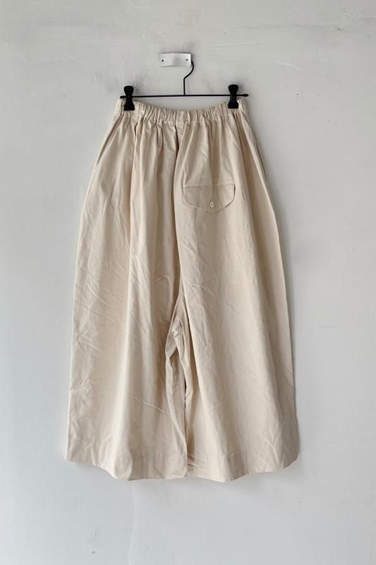 美品 ゴーシュ コットンオックスワイドキュロットパンツ