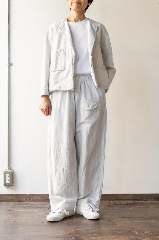 最終値下げ【美品】ゴーシュ ハイカウントリネン　ワイドパンツ ゴーシュ リネンコットンドビー ギャザーワイドパンツ - SUSCON