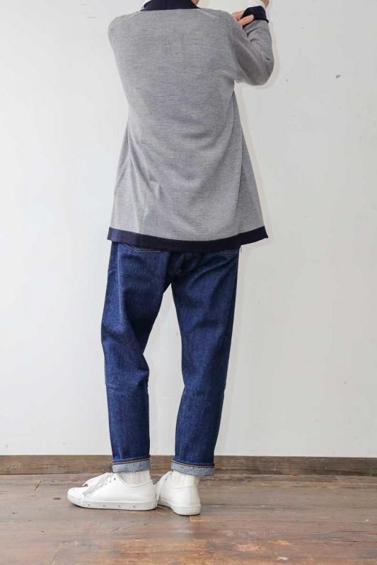 ジョンスメドレー　Vネック　カーディガン　バイカラー　ウール　グリーン系 JOHN SMEDLEY ジョンスメドレー ニット PANSY パンジー