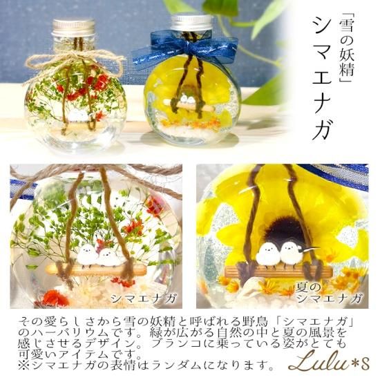 Lulu＊s ルルズ 秋のシマエナガハーバリウム 紅葉 きのこ - Lulu
