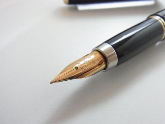 中古)PLATINUM プラチナ 万年筆 18Kスタンダード 美巧 金沢箔