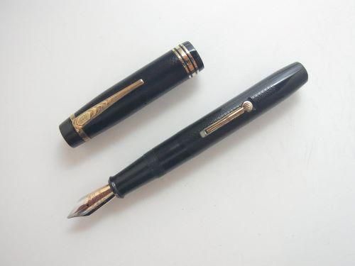 アンティーク☆WODEN オーデン セルロイド万年筆 吸入式 マダラ