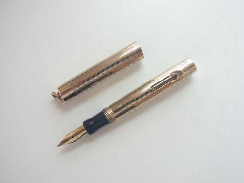 ブラウン×ピンク 【14K】Parker(USA)万年筆ペン先 ペンダントトップ