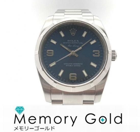 【楽ギフ_のし宛書】 ☆ROLEX ロレックス エアキング 114210 ブルー M番 メンズ 自動 本体
