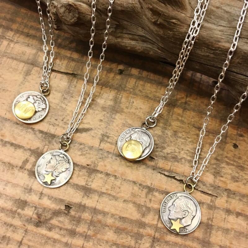 Button Works ボタンワークス シルバーコイン ネックレス