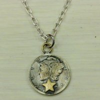 Button Works ܥ С ͥå쥹 Mercury Dime Coin Necklace Star 