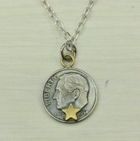 Button Works ܥ С ͥå쥹 롼٥ȶ Roosevelt Dime Coin Necklace Star 