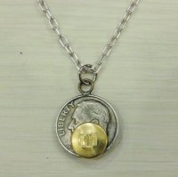 Button Works ܥ С ͥå쥹 롼٥ȶ Roosevelt Dime Coin Necklace Brass 