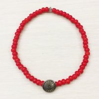 Button Works ボタンワークス RED4  ビーズ アンクレット コンチョ White Hearts Concho Anklet 通販