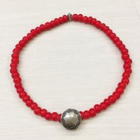 Button Works ボタンワークス RED5  ビーズ アンクレット コンチョ White Hearts Concho Anklet 通販