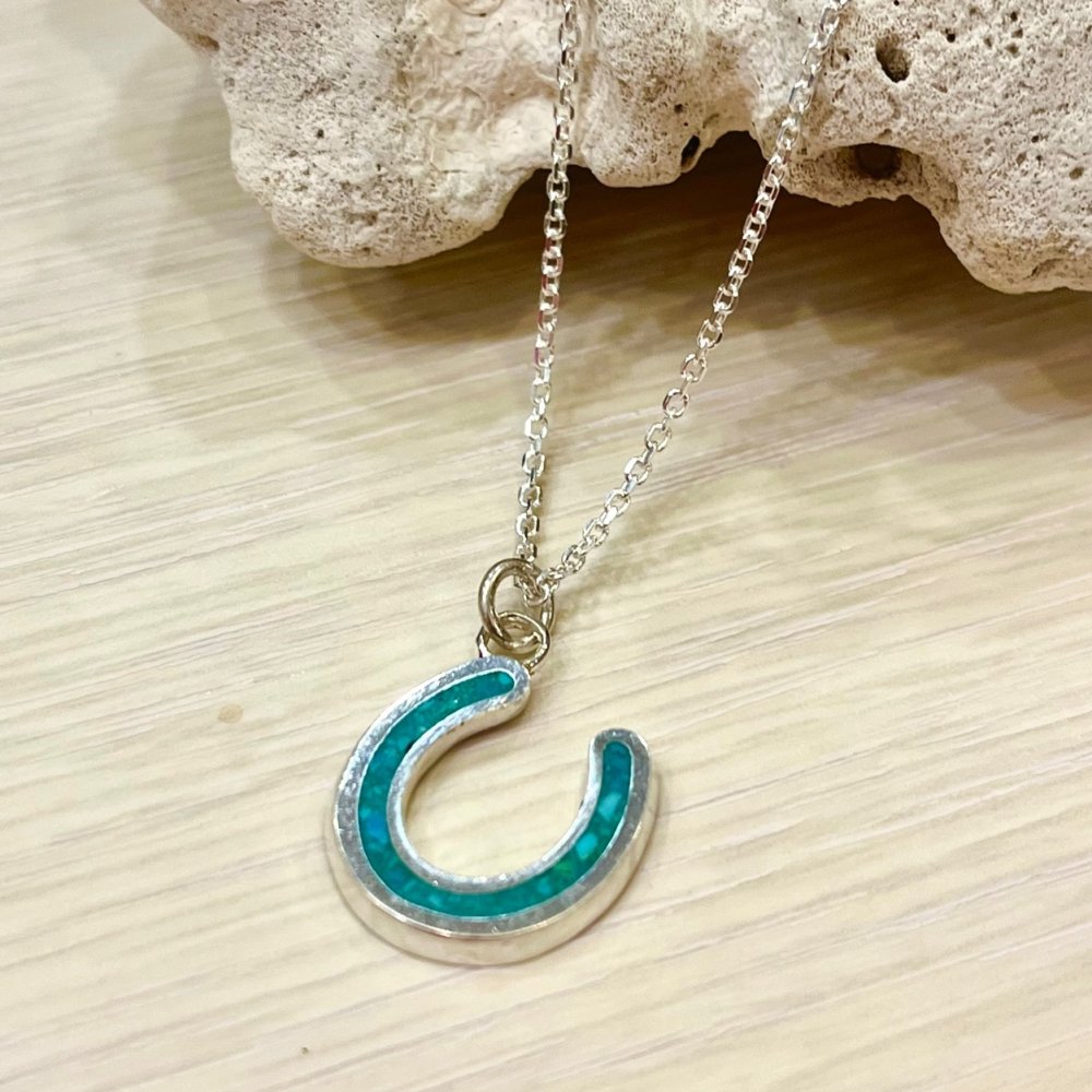 CALIFOLKS HORSESHOE TURQUOISE INLAY NECKLACE ホースシュー ターコイズ ネックレス ユニセックス Made  in USA シルバー 通販 - ウルフローブ/WOLFROBE online store