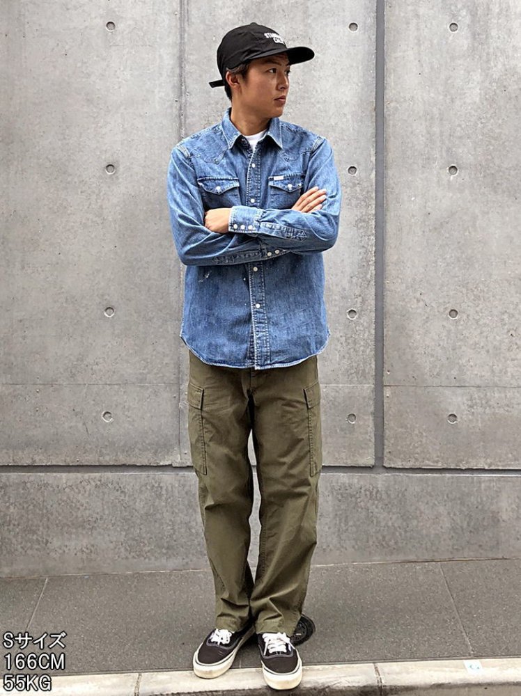 セール 20%OFF スタンダードカリフォルニア インディゴ デニムウエスタンシャツ Standard California Denim  Western Shirt Indigo - ウルフローブ/WOLFROBE online store