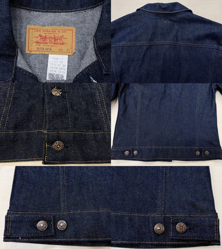 デッドストック 未使用品 ビンテージ リーバイス 70706 Gジャン LEVIS ジージャン 4ポケット 80S BOYS20 Sサイズ位 MADE  IN USA Gジャン 米国製 通販 - ウルフローブ/WOLFROBE online store