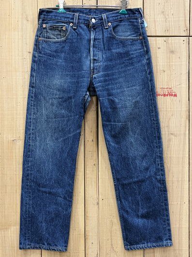 超激ヒゲ リーバイス501 古着 LEVIS501 90S MADE IN USA W32×L28 米国