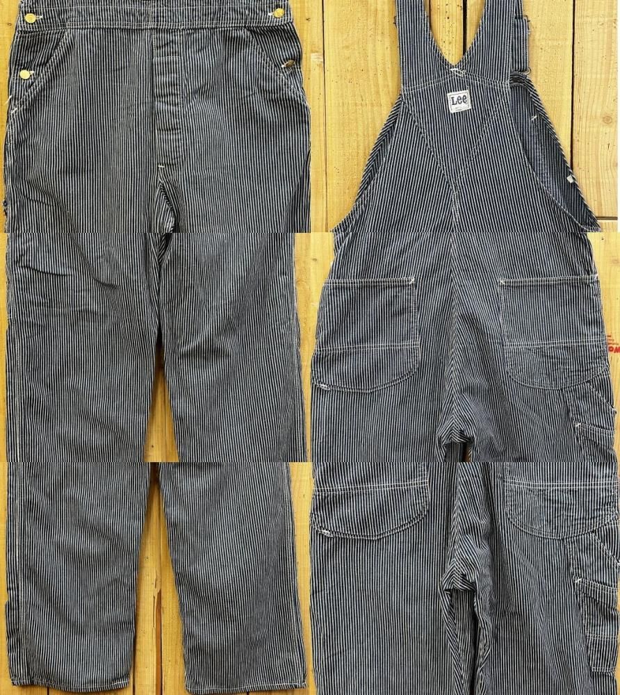 美品 LEE リーオーバーオール 古着 ヒッコリーストライプ W38 美品 LEE リーオーバーオール 古着 ヒッコリーストライプ W38