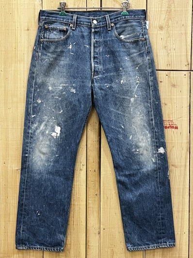 超激ヒゲ リーバイス501 古着 ペイントカスタム LEVIS501 90S 超激ヒゲ リーバイス501 古着 ペイントカスタム LEVIS501 90S