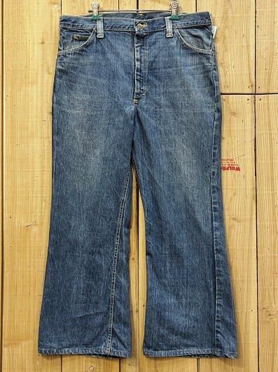 LEE ベルボトム バギーパンツ 脇割 古着 ビンテージジーンズ W37 LEE ベルボトム バギーパンツ 脇割 古着 ビンテージジーンズ W37
