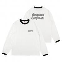 ɥե˥ ۥ磻ȡߥ֥å 󥰥꡼ T Standard California US Cotton Script Logo Ringer Long Sleeve T