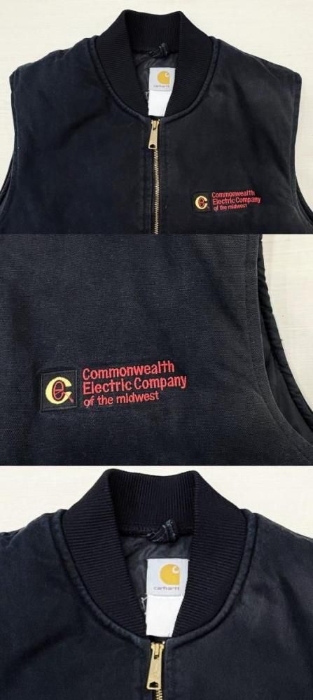 美品 carhartt カーハート ダック ベスト ブラック XL カスタム Carhartt ダック地 ベスト ブラック カーハート ダック XL TALL